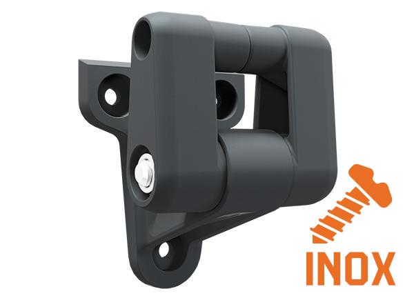 Support de roulette réglable rail simple Fibrotec 7016 en Inox