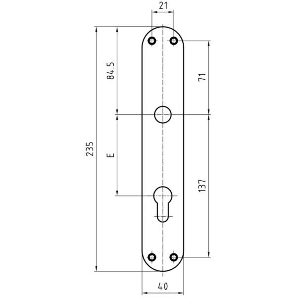 Entrée longue Topaz 31345 Glutz – PZ, 78 mm