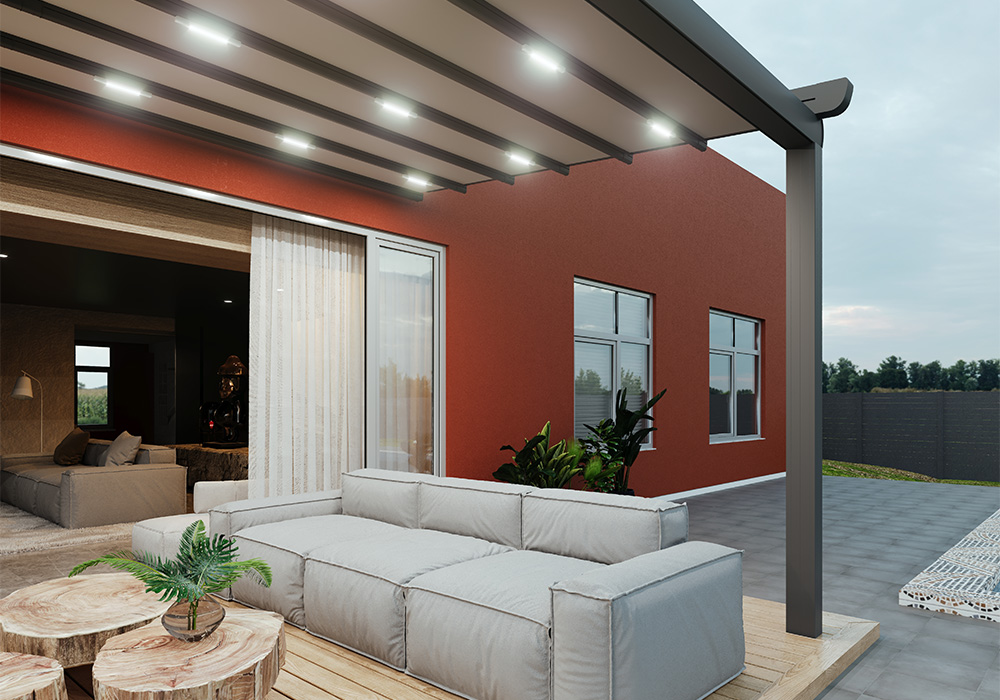 Pergola à toile rétractable motorisée