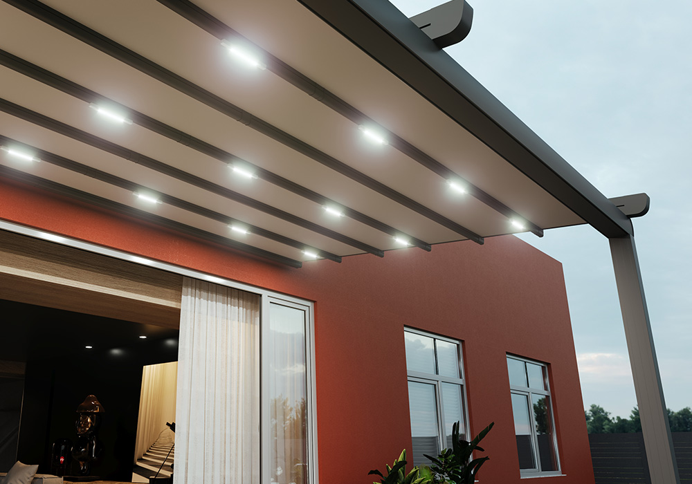 Pergola à toile rétractable motorisée