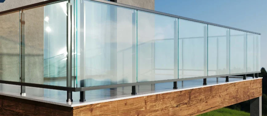 Garde-corps aluminium SL 14 avec remplissage verre