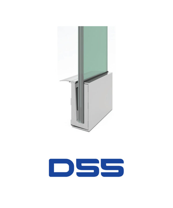Coupe du profilé de garde-corps en verre D55