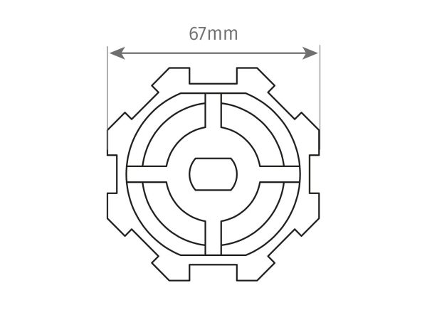 MTL08 – Adaptateur octogonal 67 mm pour moteur tubulaire