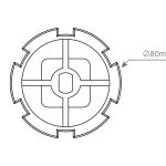 MTL13 – Adaptateur rond crénelé Ø80 mm pour moteur tubulaire
