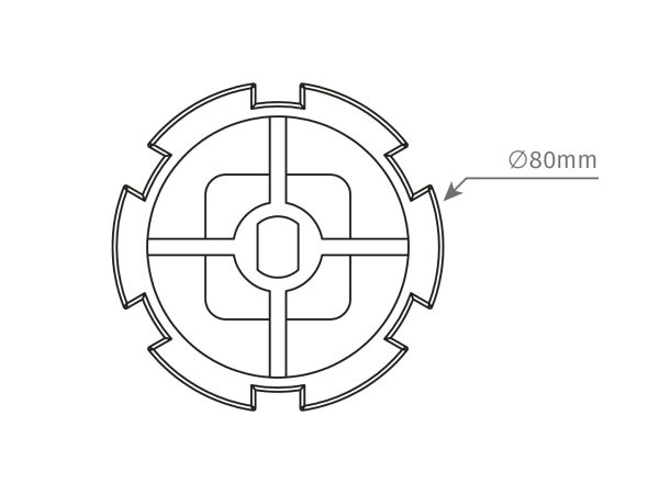 MTL13 – Adaptateur rond crénelé Ø80 mm pour moteur tubulaire