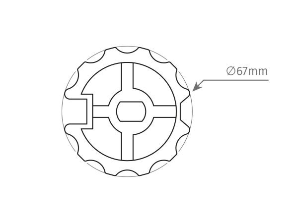 MTL25 – Adaptateur rond Ø67 mm pour moteur tubulaire