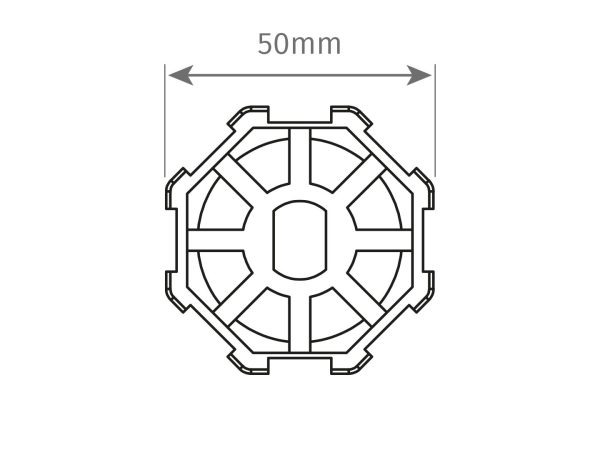 MTL33 – Adaptateur octogonal 50 mm pour moteur tubulaire