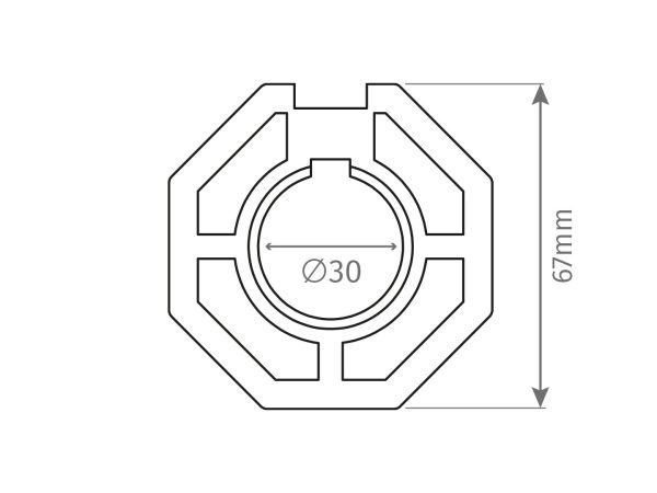 MTL37 – Adaptateur octogonal 67 mm pour moteur tubulaire