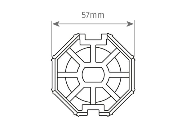 MTL47 – Adaptateur octogonal 57 mm pour moteur tubulaire