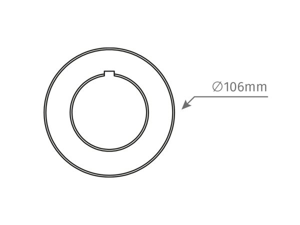 MTL53 – Bague d’adaptation Ø106 mm pour moteur tubulaire
