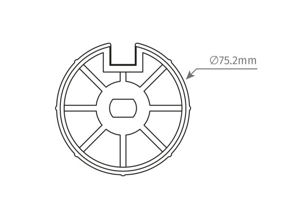 MTL64 – Adaptateur rond Ø75,2 mm pour moteur tubulaire