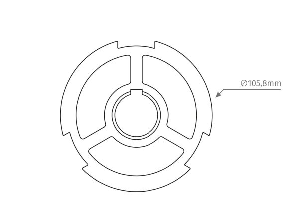 MTL70 – Adaptateur rond Ø105,8 mm pour moteur tubulaire