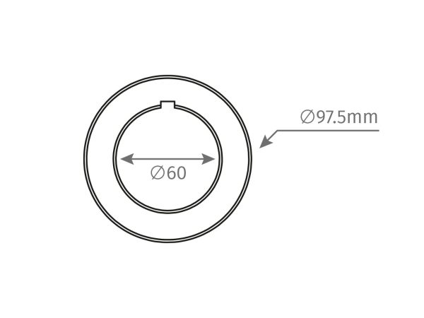 MTL71 – Bague d’adaptation Ø97,5 mm pour moteur tubulaire