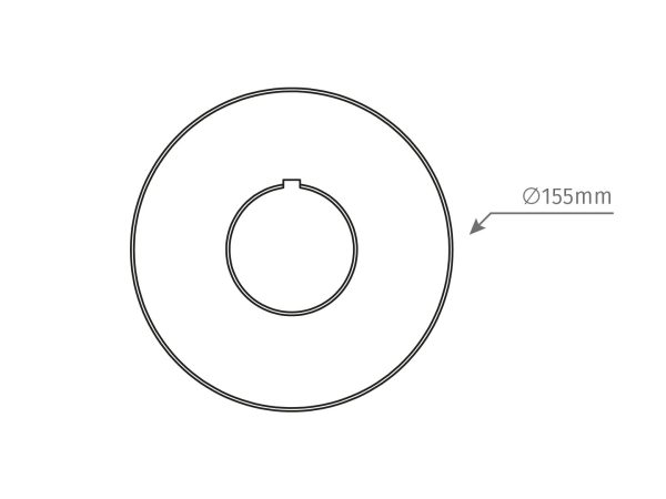 MTL74 – Bague d’adaptation Ø155 mm pour moteur tubulaire
