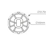 MZF54 – Adaptateur rond Ø51,75 mm pour moteur tubulaire