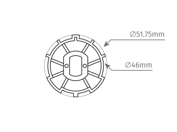 MZF54 – Adaptateur rond Ø51,75 mm pour moteur tubulaire