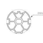 MZF64 – Adaptateur rond Ø61 mm pour moteur tubulaire