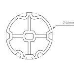 MZF80 – Adaptateur rond Ø78 mm pour moteur tubulaire
