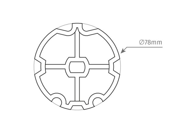 MZF80 – Adaptateur rond Ø78 mm pour moteur tubulaire