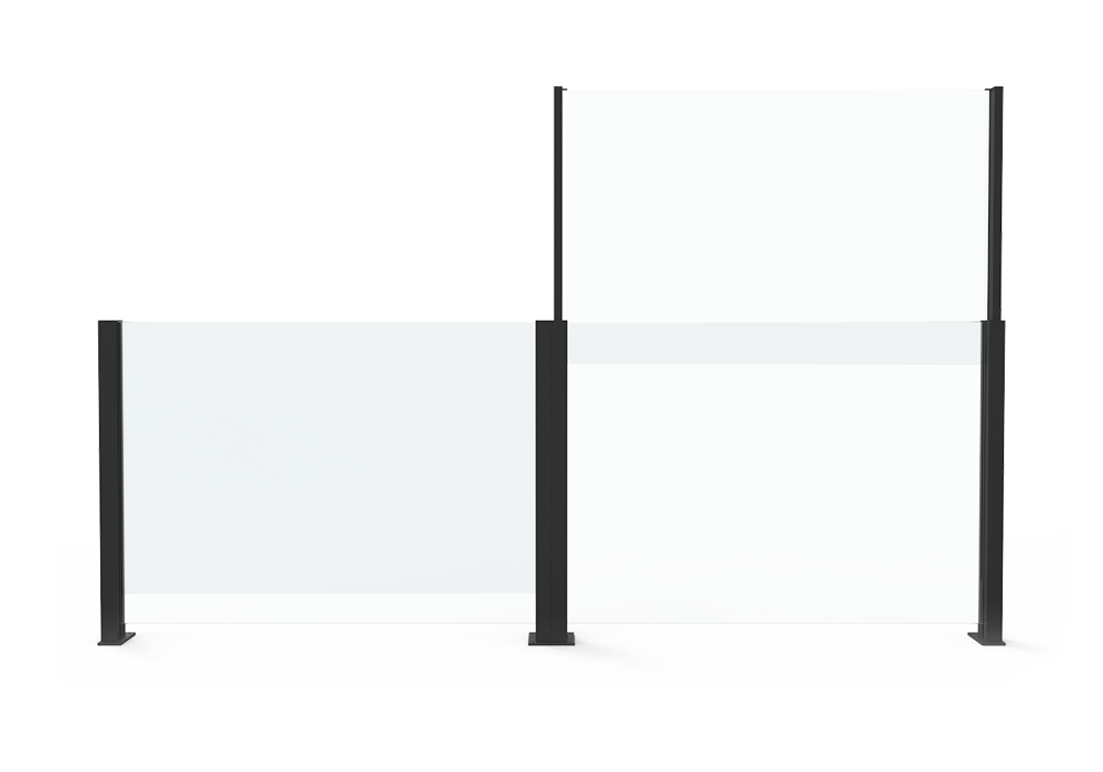 Pare-vent en verre réglable en hauteur