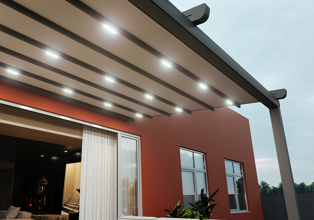 Pergola à toile rétractable motorisée