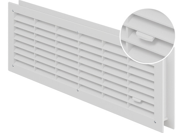 Kit grille ventilation blanc avec serrure
