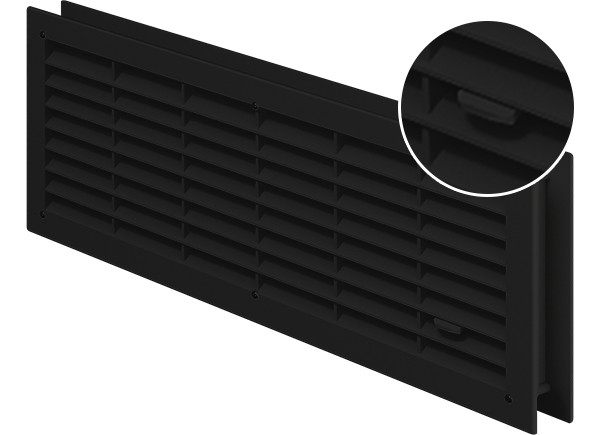 Kit grille de ventilation noire avec fermeture